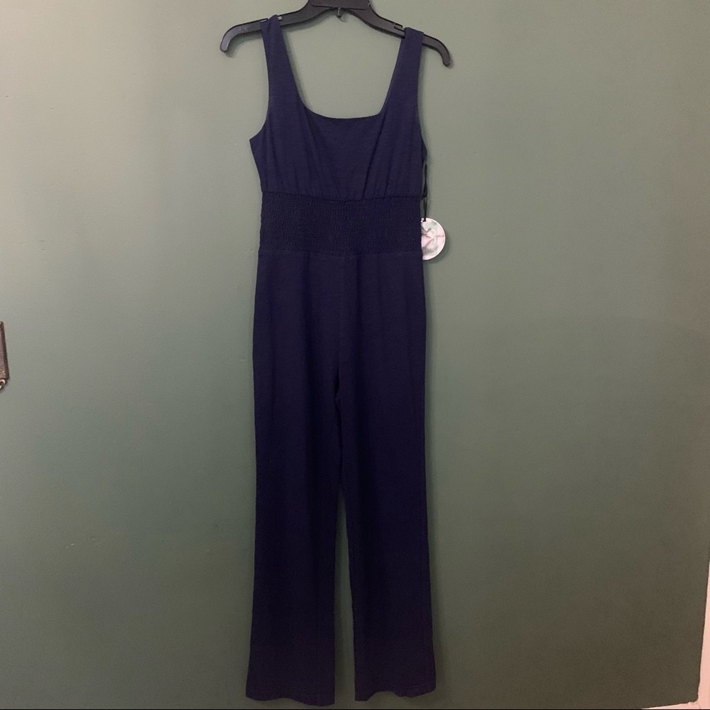 Line & Dot Navy Sleeveless Jumpsuit NWT